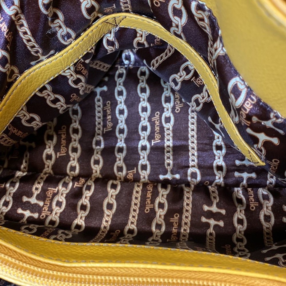 Tignanello carry all satchel in immaculate new condition canary yellow leather🔥 - Picture 9 of 14